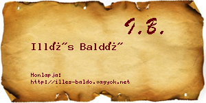 Illés Baldó névjegykártya